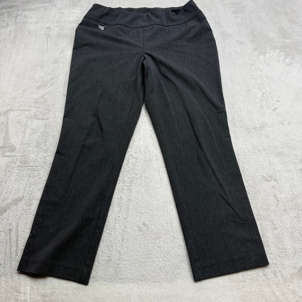 Lisette L Montreal Pants Women 10 Gray Pull On Straight Heathered Quiet Luxury